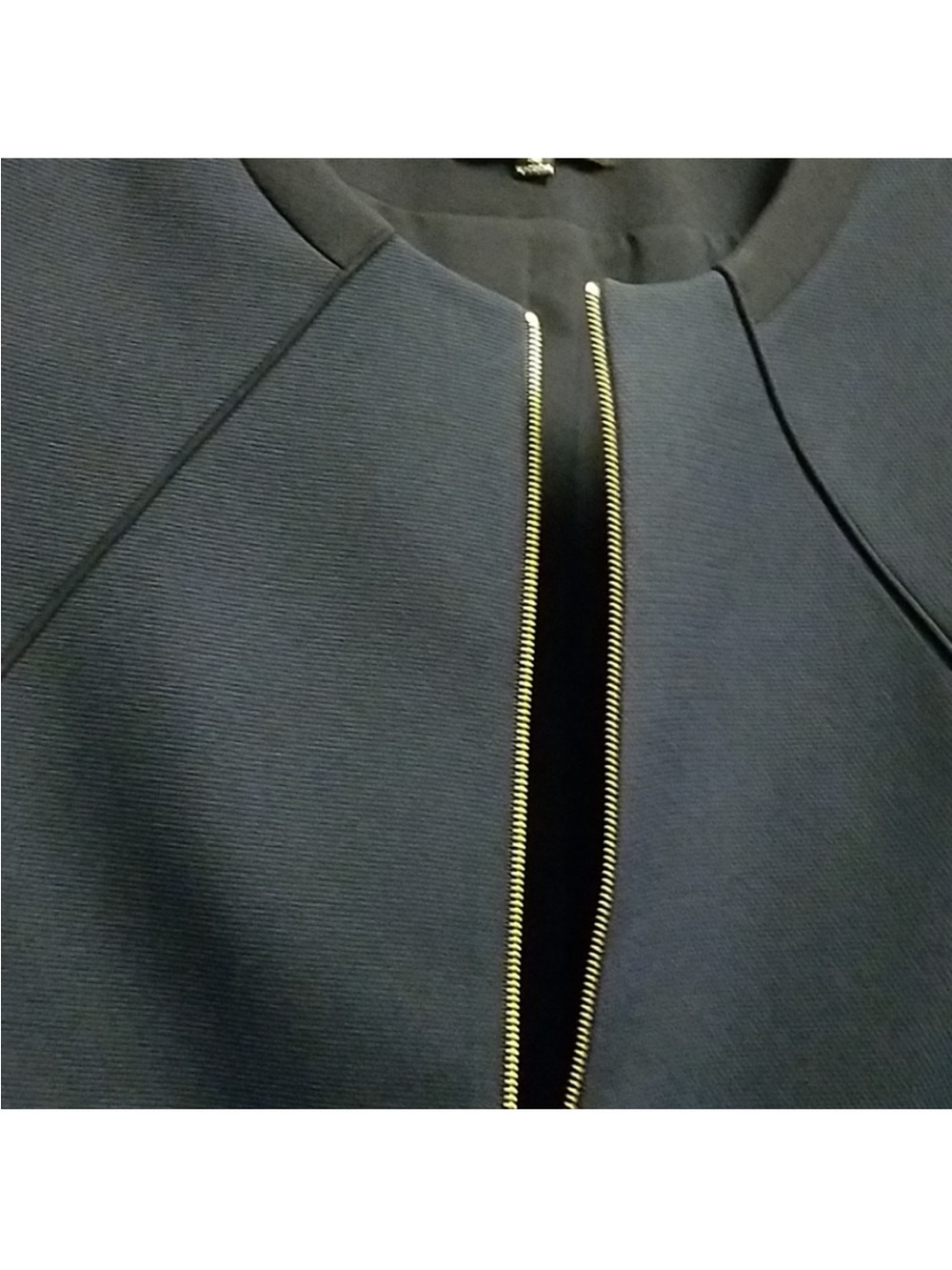 Preston & York Black Blazer with Gold Zipper Detail